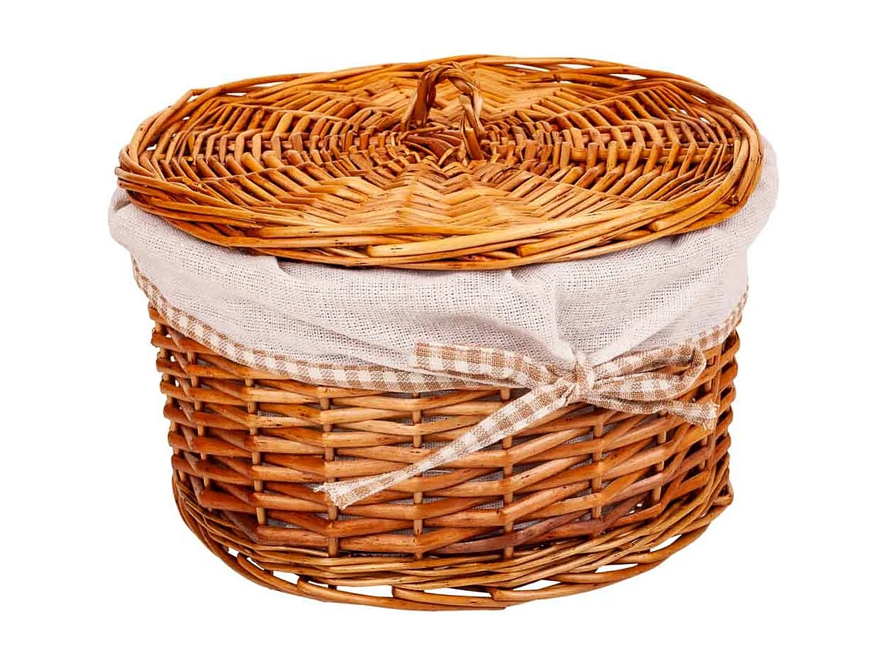 Set mit 2 braunen Weidenkisten