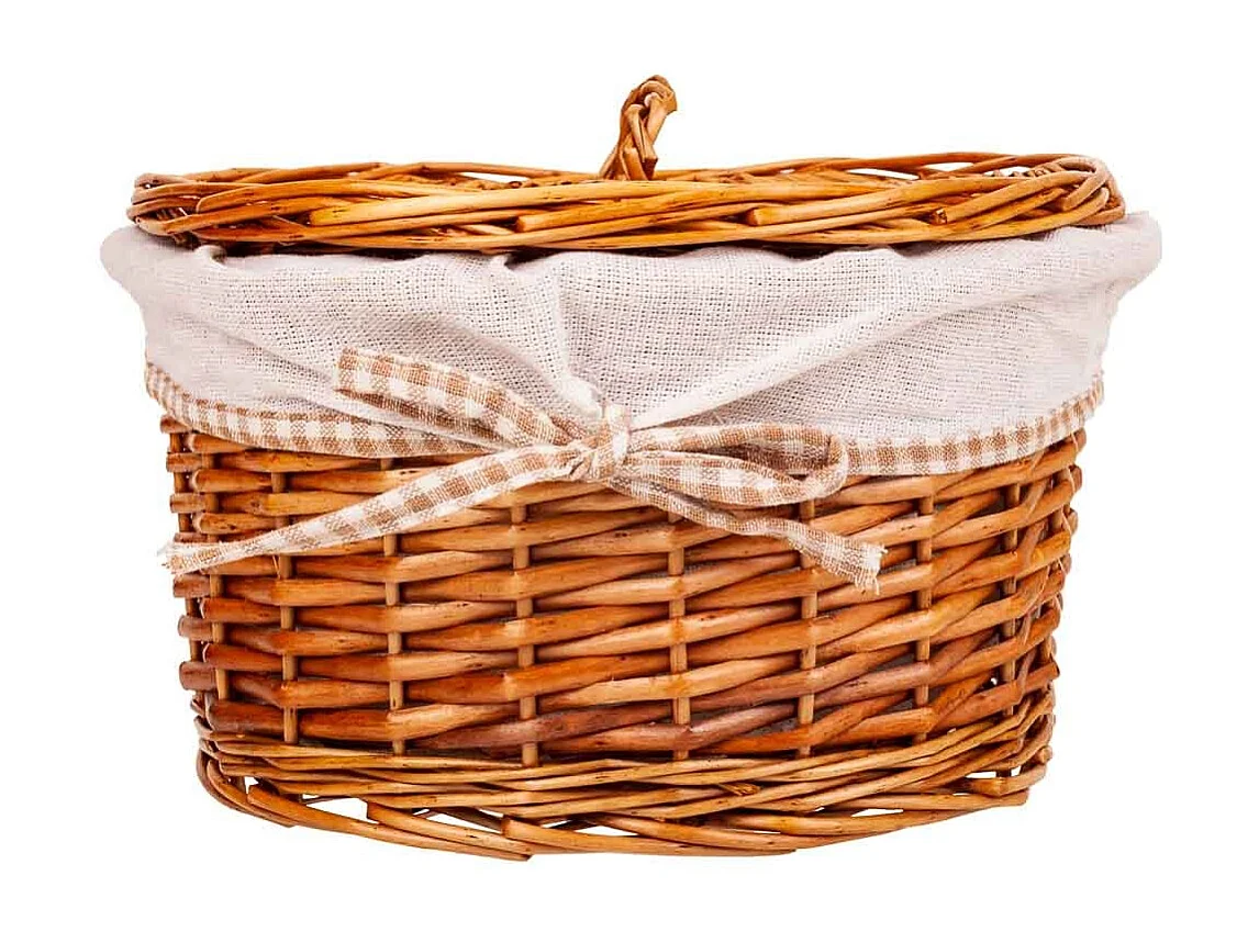 Set mit 2 braunen Weidenkisten