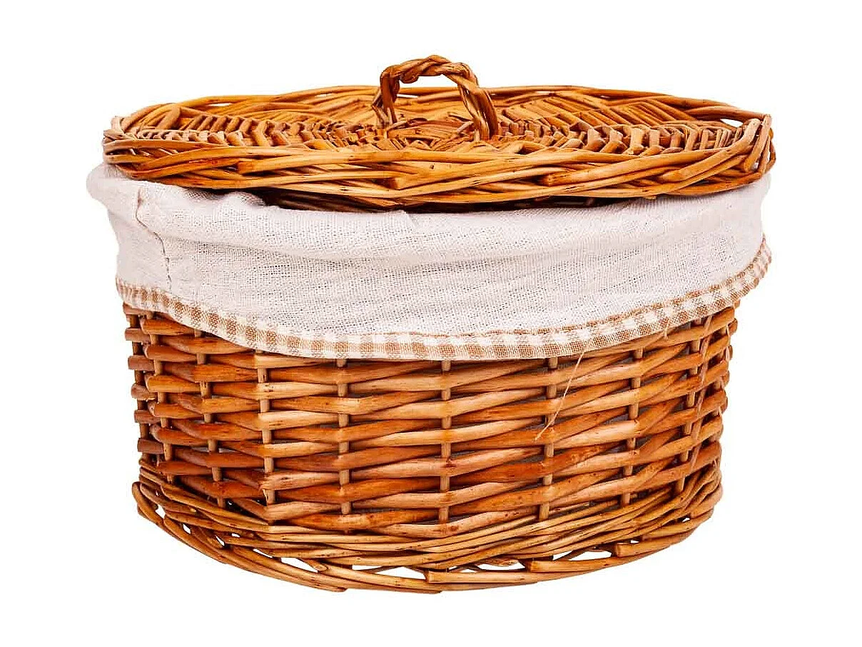 Set mit 2 braunen Weidenkisten