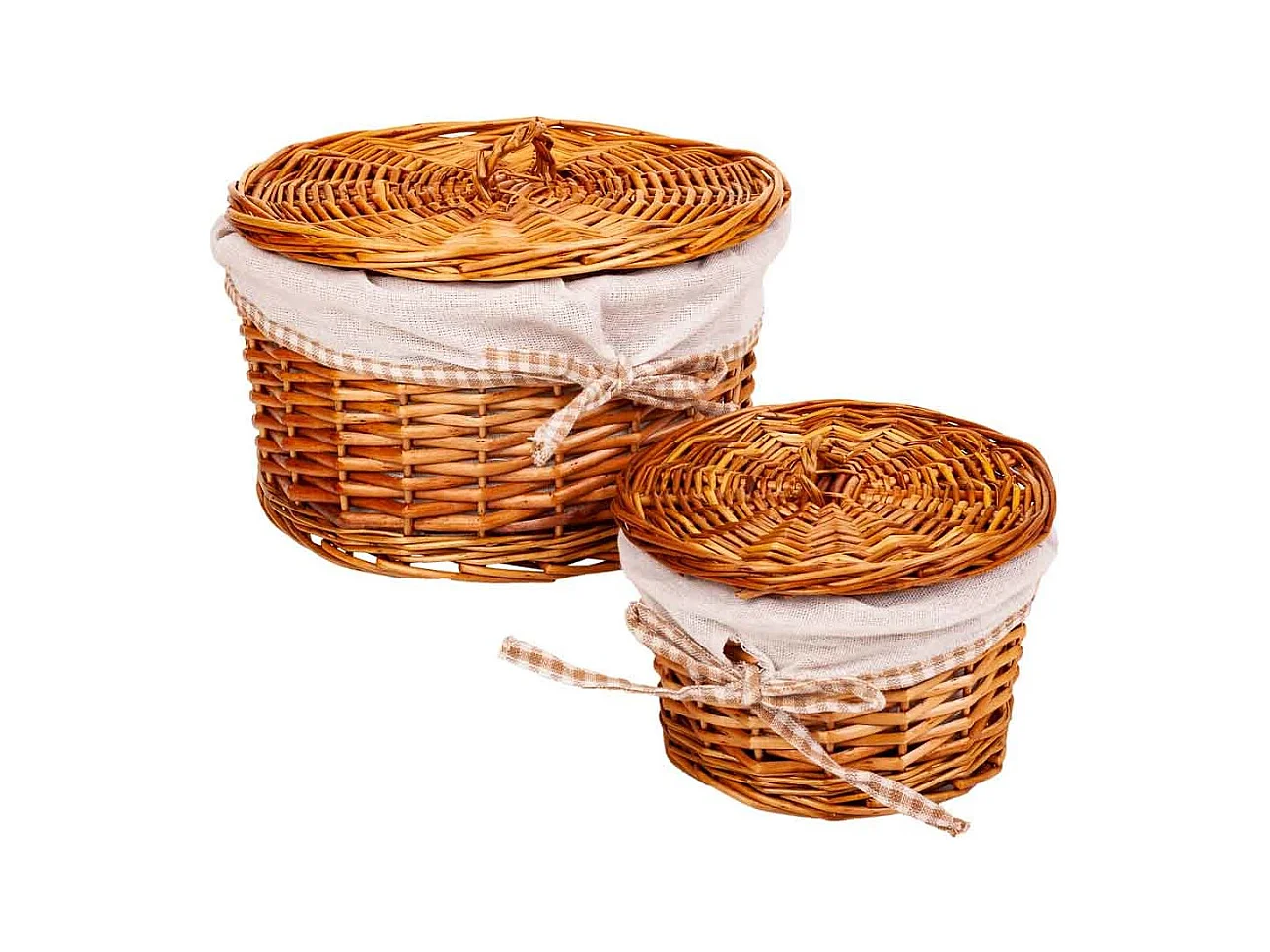 Set de 2 boîtes en osier marron