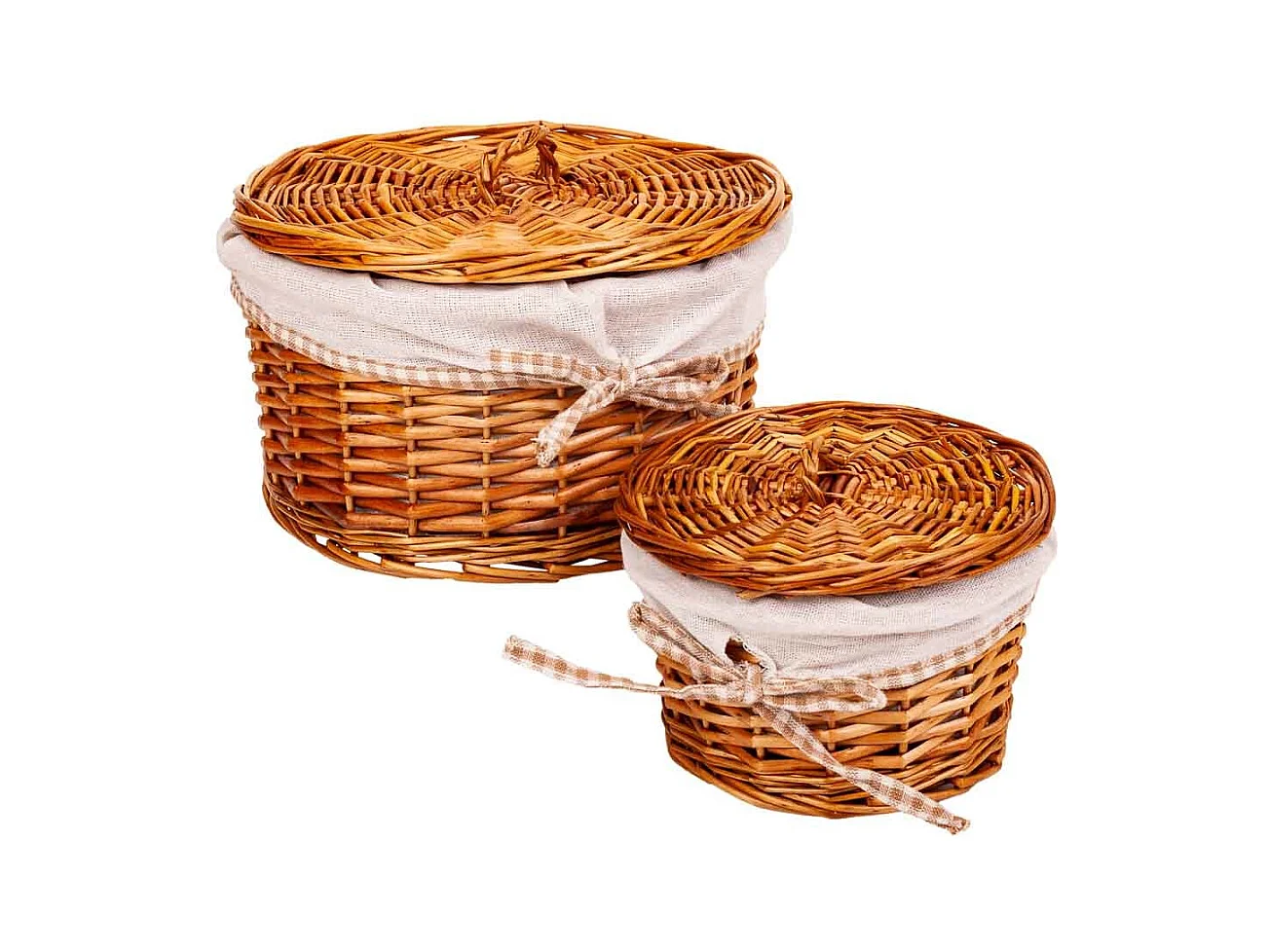 Set 2 cajas de mimbre marrones