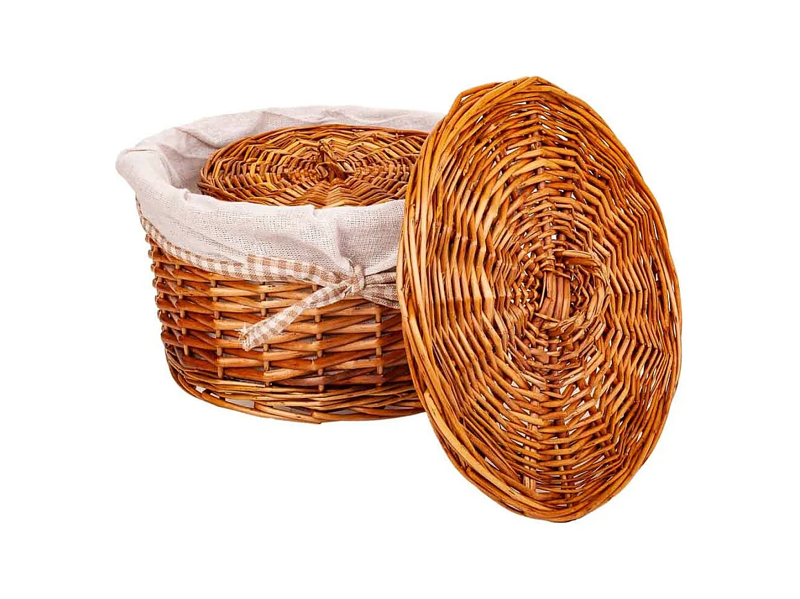 Set 2 cajas de mimbre marrones