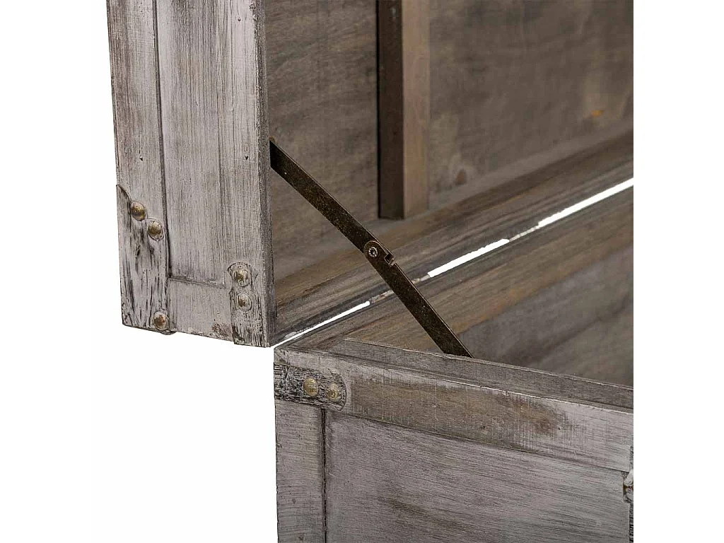 Baú de madeira branco 90x45x45,5