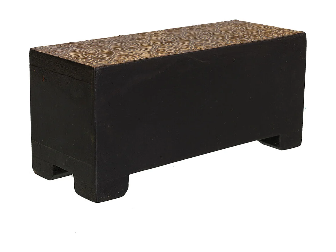 Baúl Joyero de madera y metal negro 20x8x8,5h cm