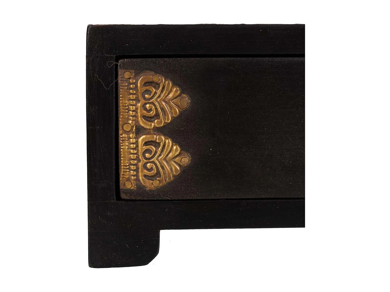 Baúl Joyero de madera y metal negro 20x8x8,5h cm
