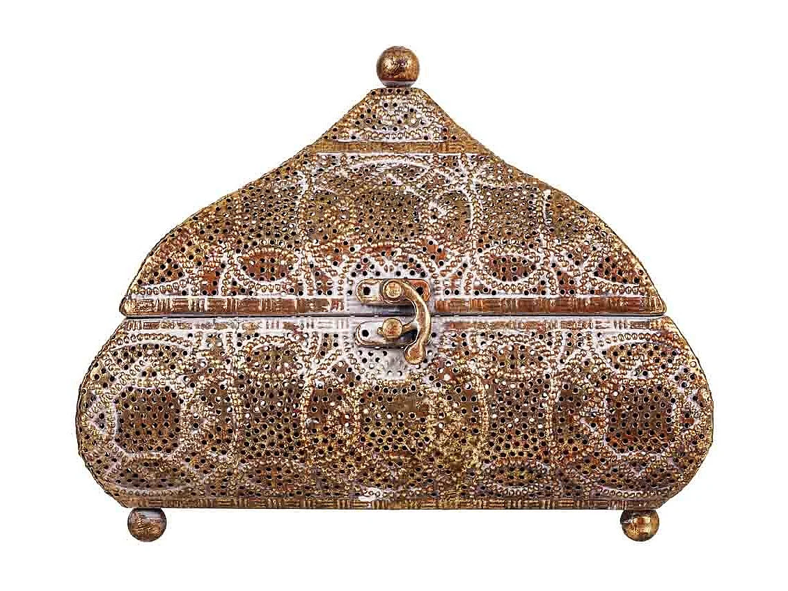 Portagioie in metallo dorato 23x16x18h