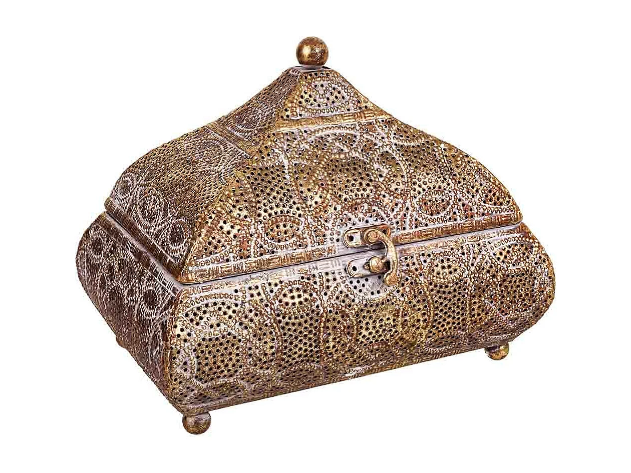 Portagioie in metallo dorato 23x16x18h