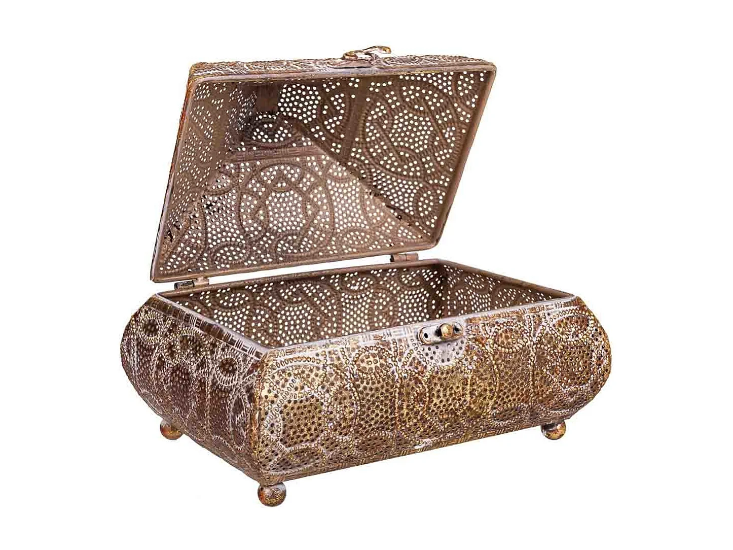 Portagioie in metallo dorato 23x16x18h