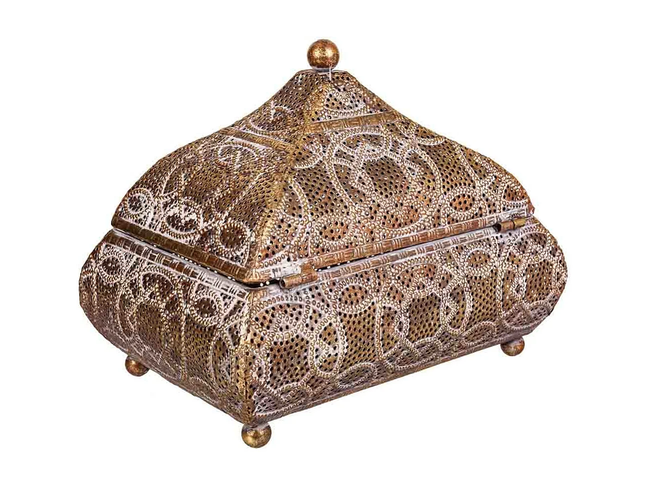 Portagioie in metallo dorato 23x16x18h