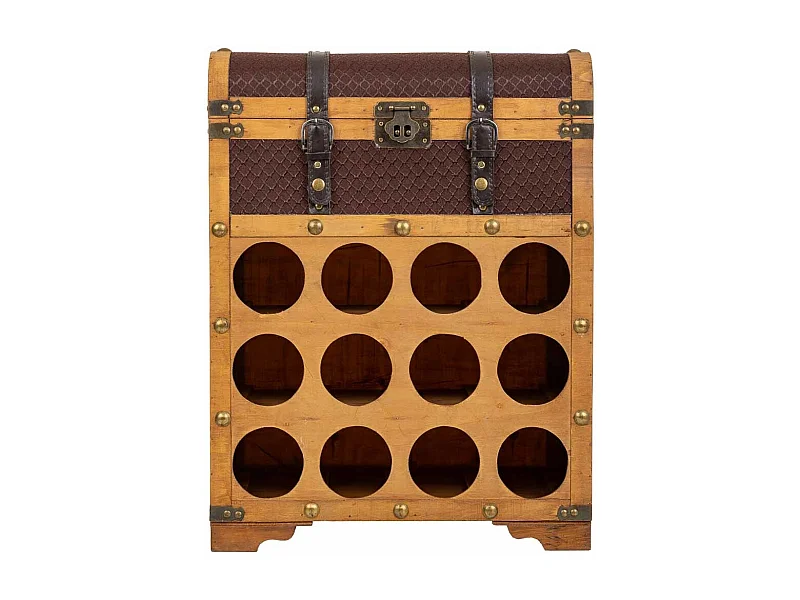 Brauner Flaschenkoffer aus Holz, 45x28x59h cm