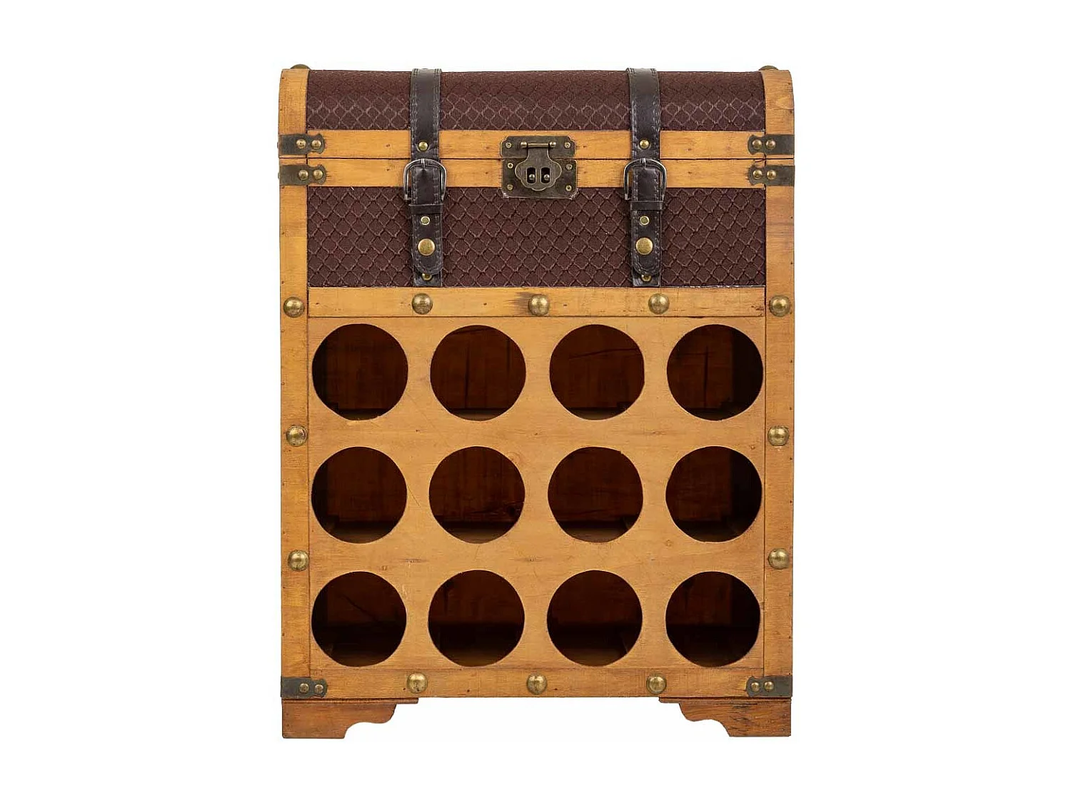 Brauner Flaschenkoffer aus Holz, 45x28x59h cm