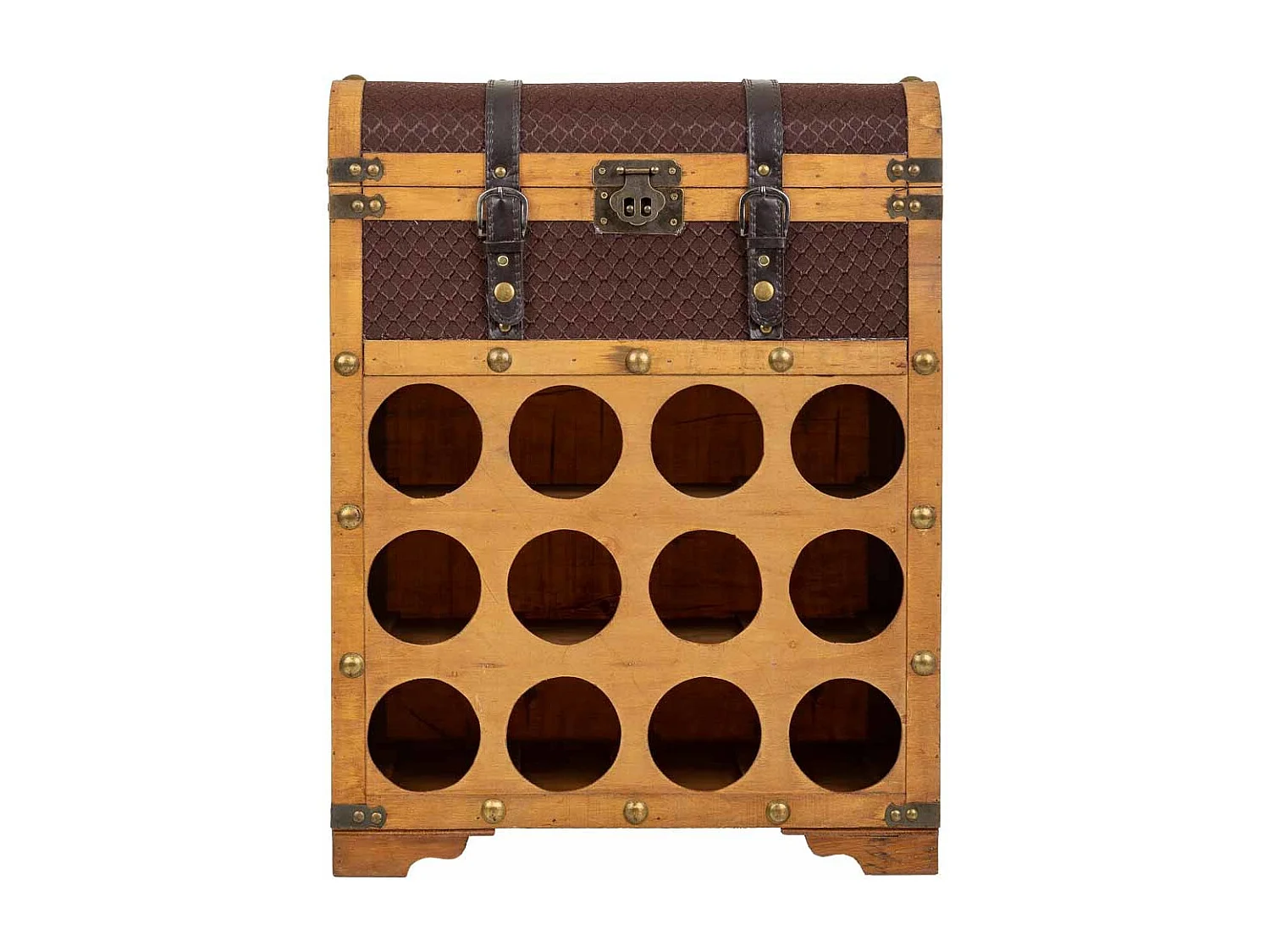 Brauner Flaschenkoffer aus Holz, 45x28x59h cm