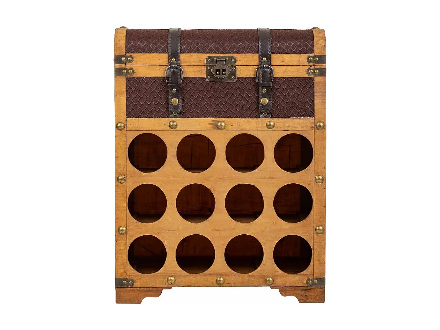 Brauner Flaschenkoffer aus Holz, 45x28x59h cm