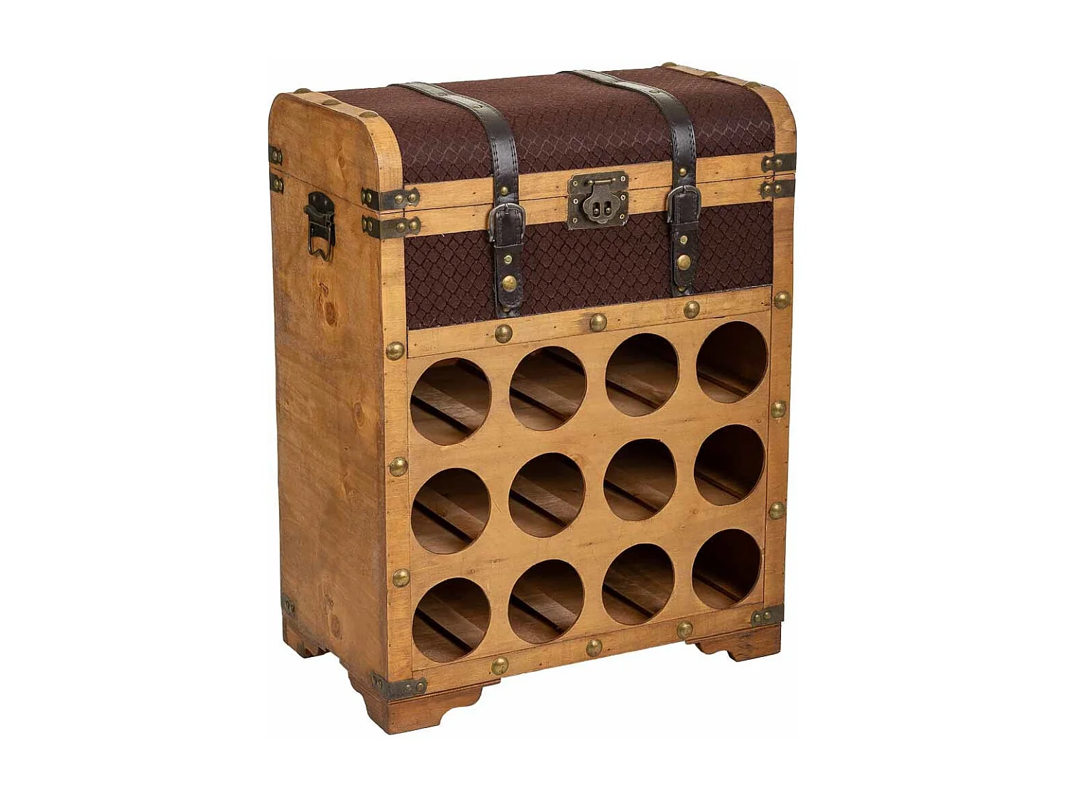 Brauner Flaschenkoffer aus Holz, 45x28x59h cm