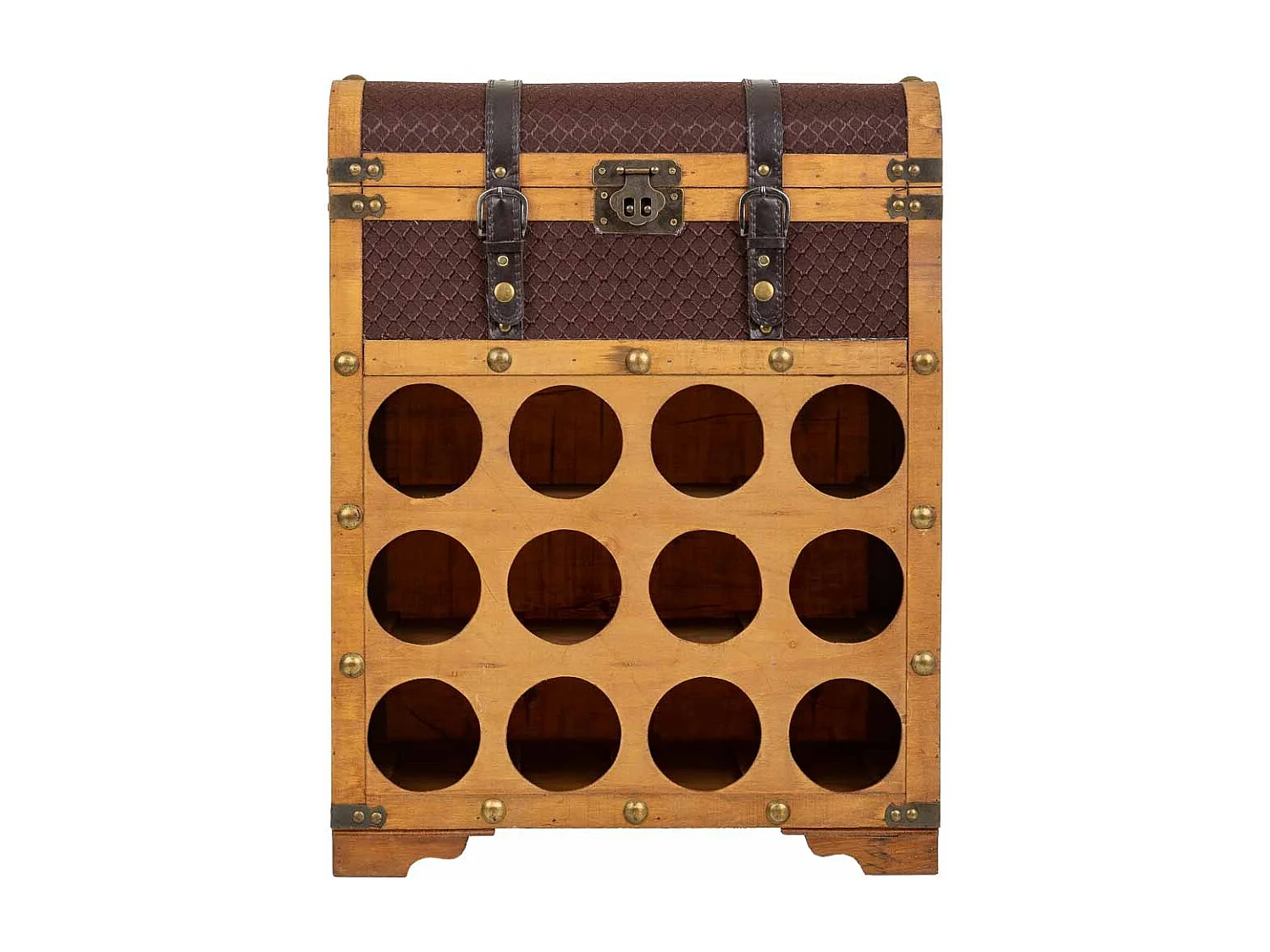 Brauner Flaschenkoffer aus Holz, 45x28x59h cm