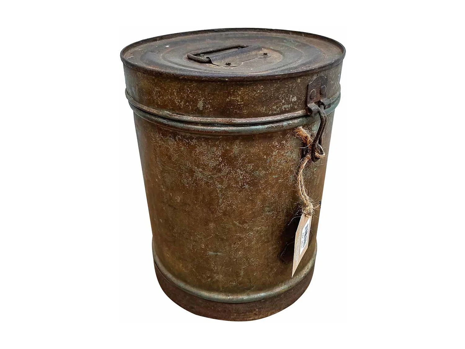 Braune Metalltrommel 23x23x20h cm