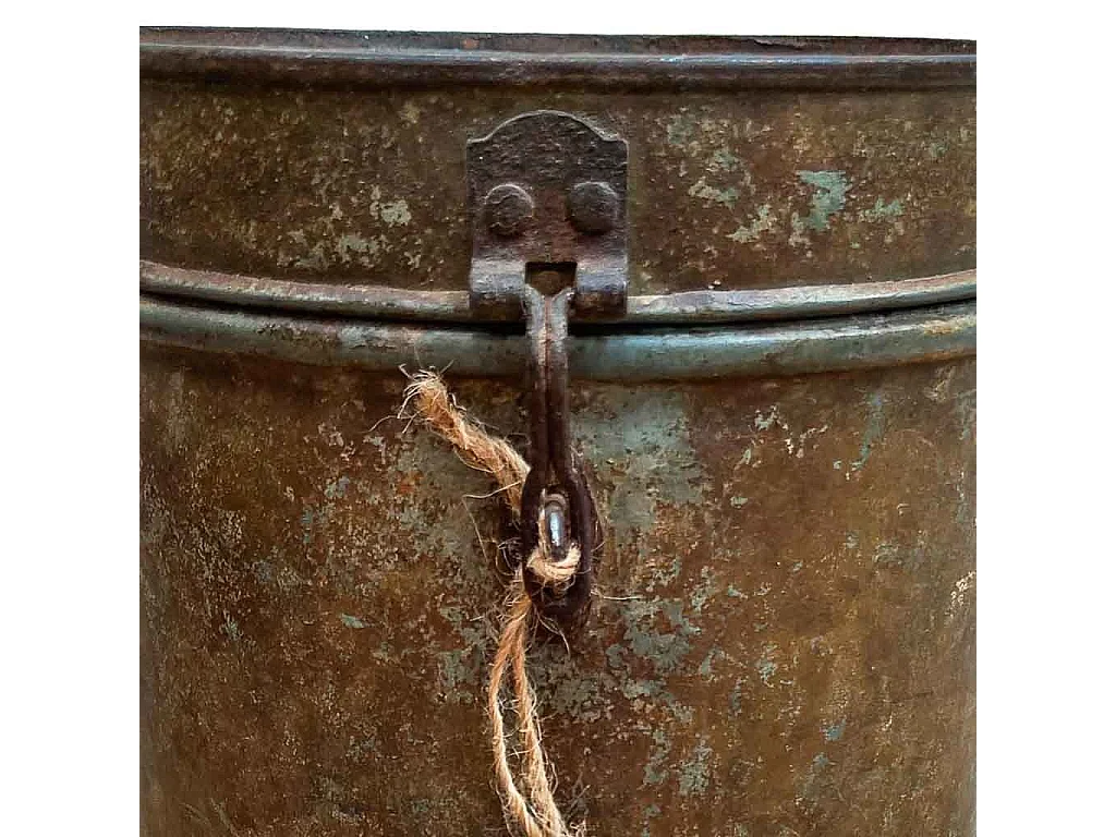 Braune Metalltrommel 23x23x20h cm