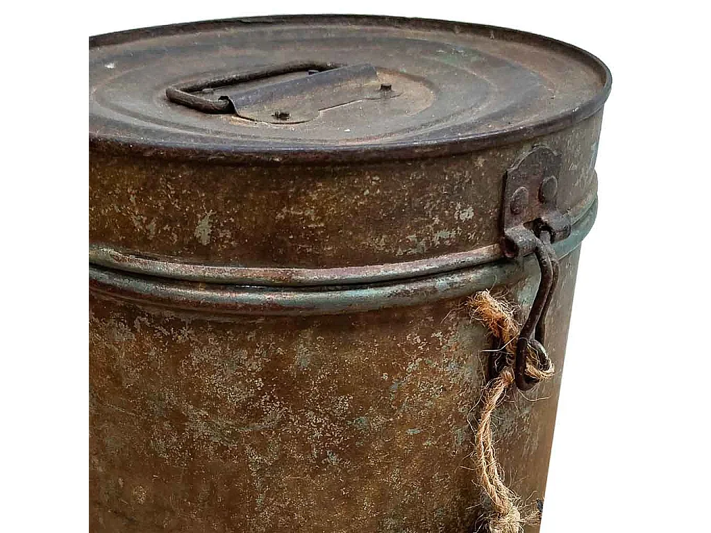Braune Metalltrommel 23x23x20h cm