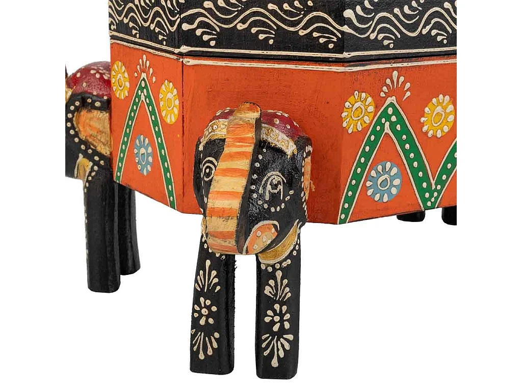 Caixa de joias de madeira pintada à mão marrom 33x20x15