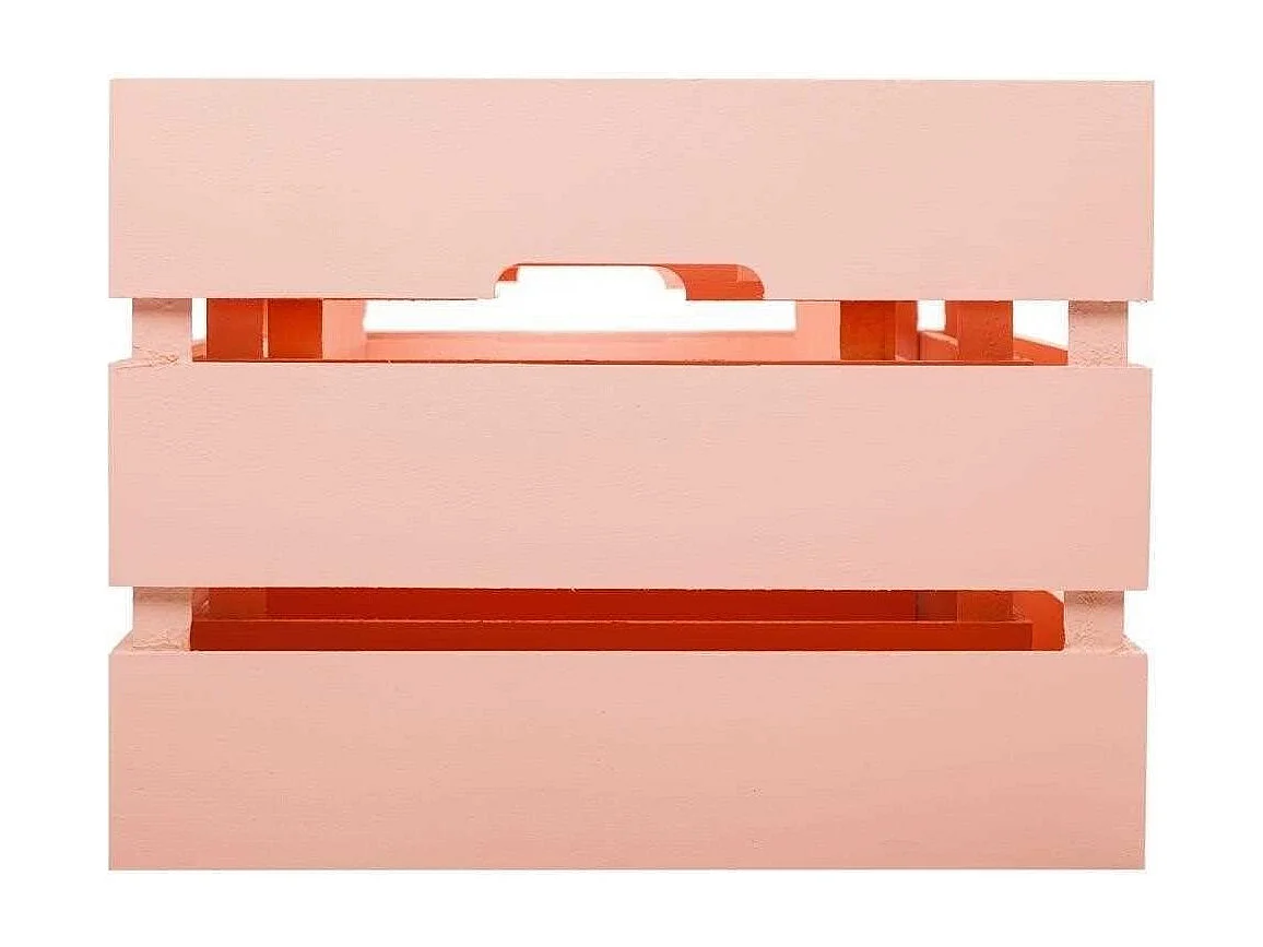 Set mit 3 rosa lackierten Holzschubladen