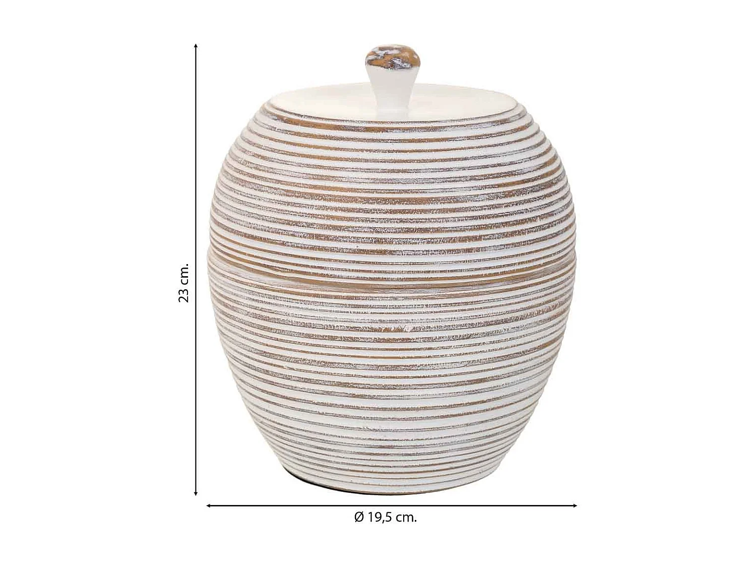 Weiße dekorative Polyresin-Box 19,5x19,5x23 h cm