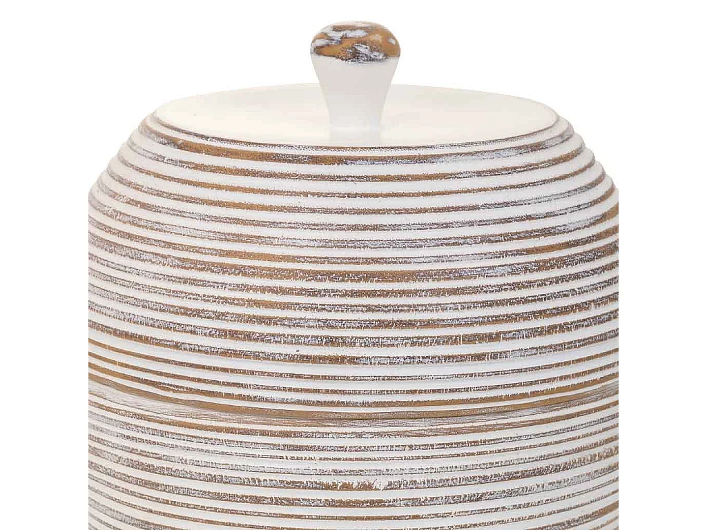 Weiße dekorative Polyresin-Box 19,5x19,5x23 h cm