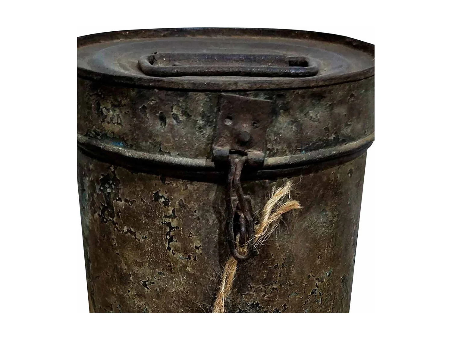 Braune Metalltrommel 20x20x23h cm