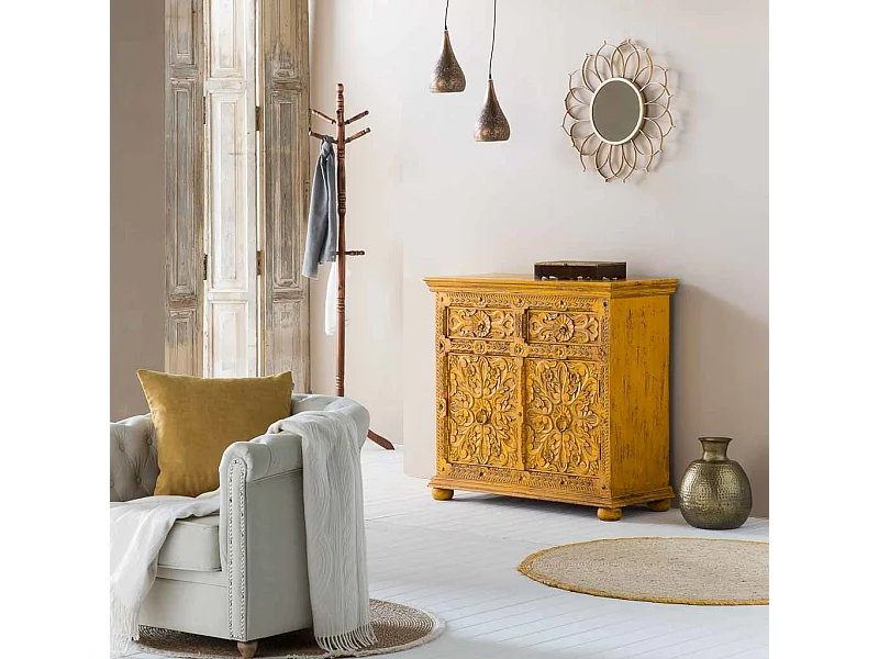 Braune Schmuckschatulle aus Holz und Metall, 33x20,5x7h cm