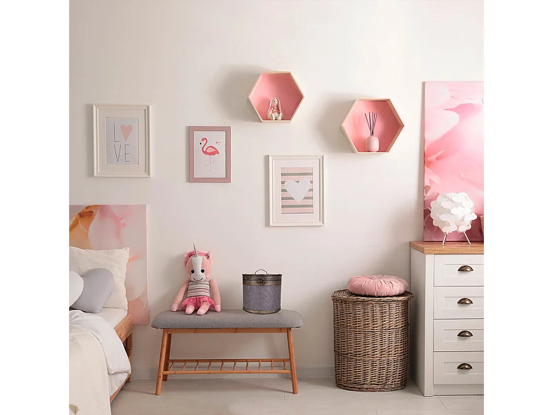 Caja redonda de madera forrada gris 30x30x27