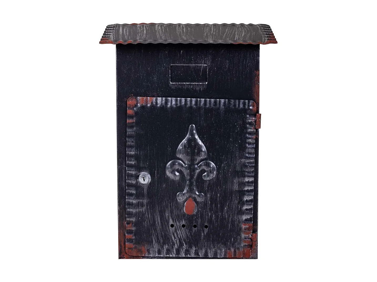 Boîte aux lettres en métal bleu 27x11x37h