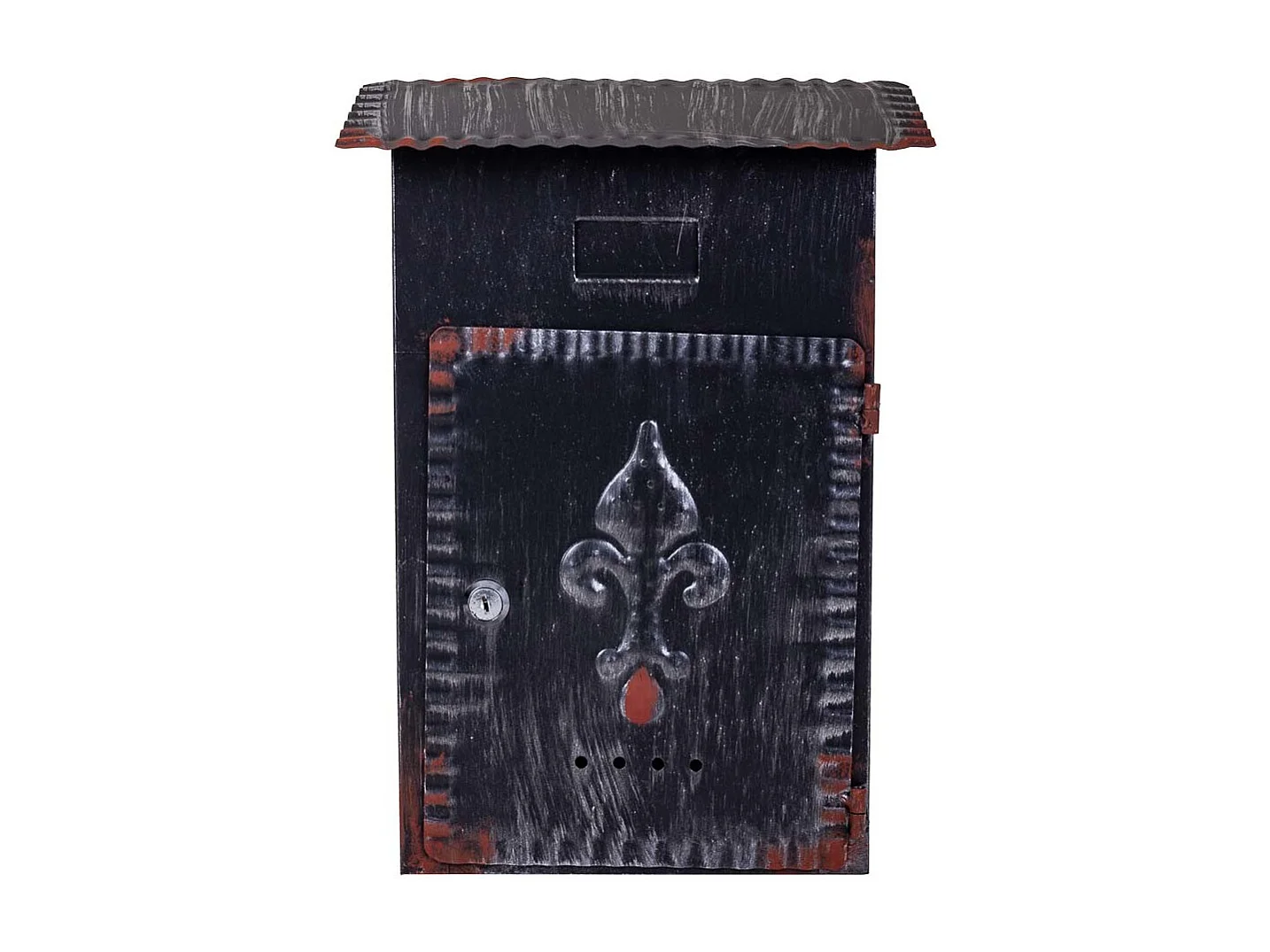 Boîte aux lettres en métal bleu 27x11x37h