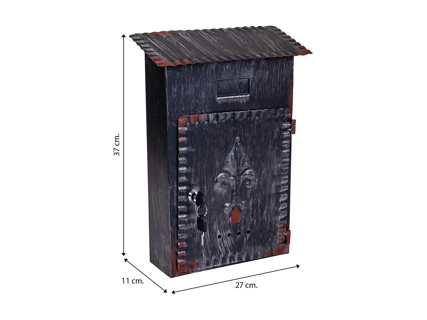 Boîte aux lettres en métal 27x11x37h