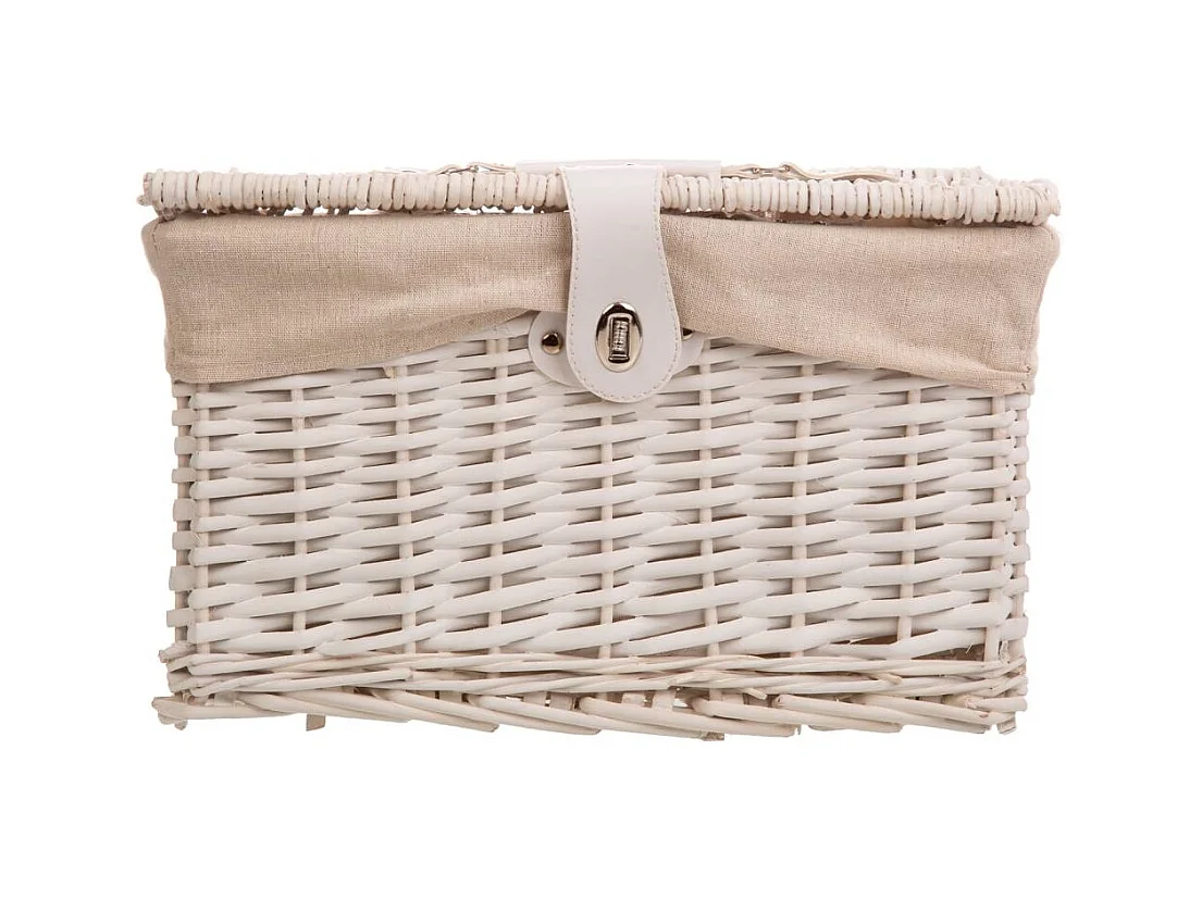 Set 3 baúles de mimbre blancos forrados