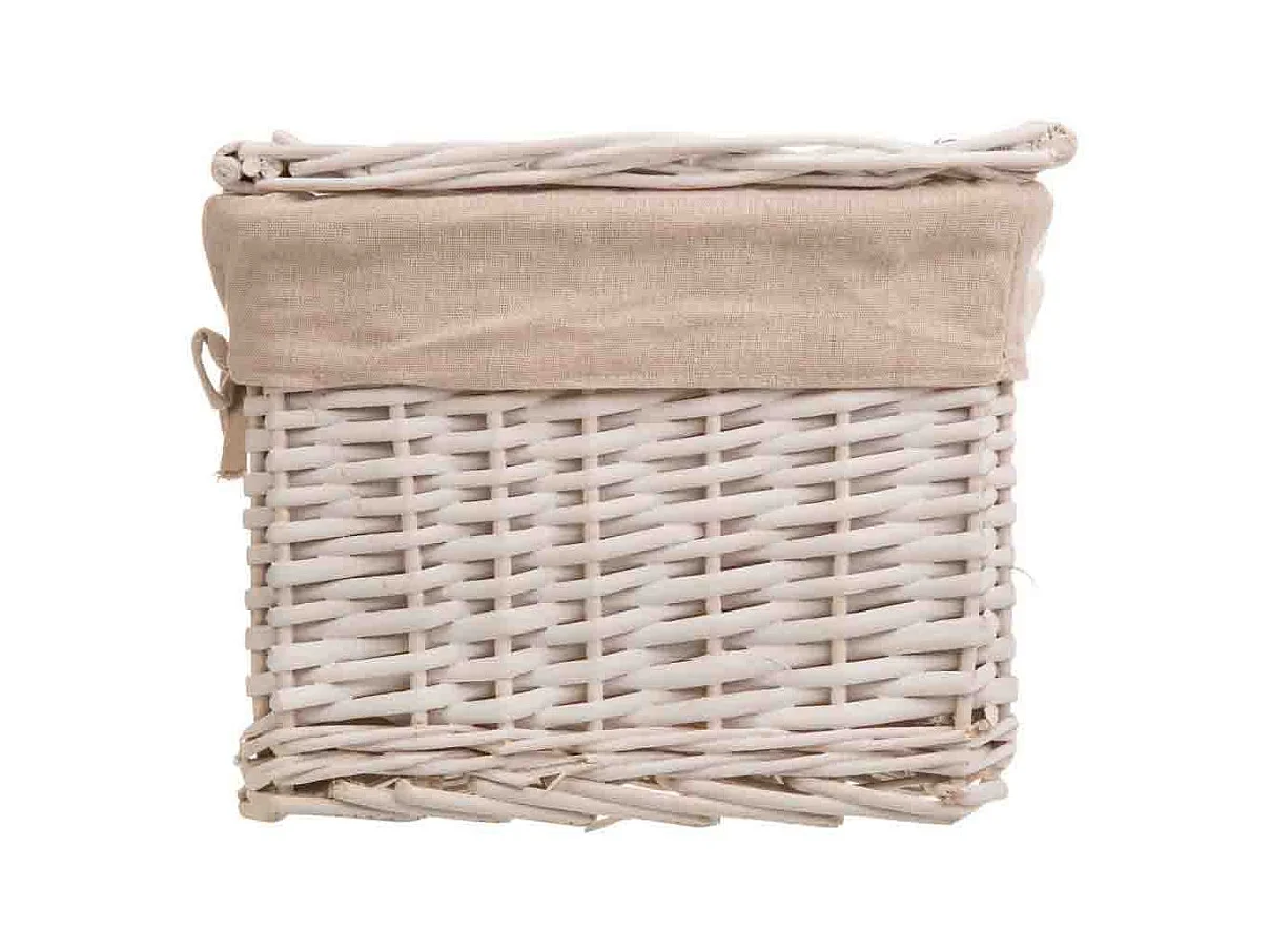 Set 3 baúles de mimbre blancos forrados