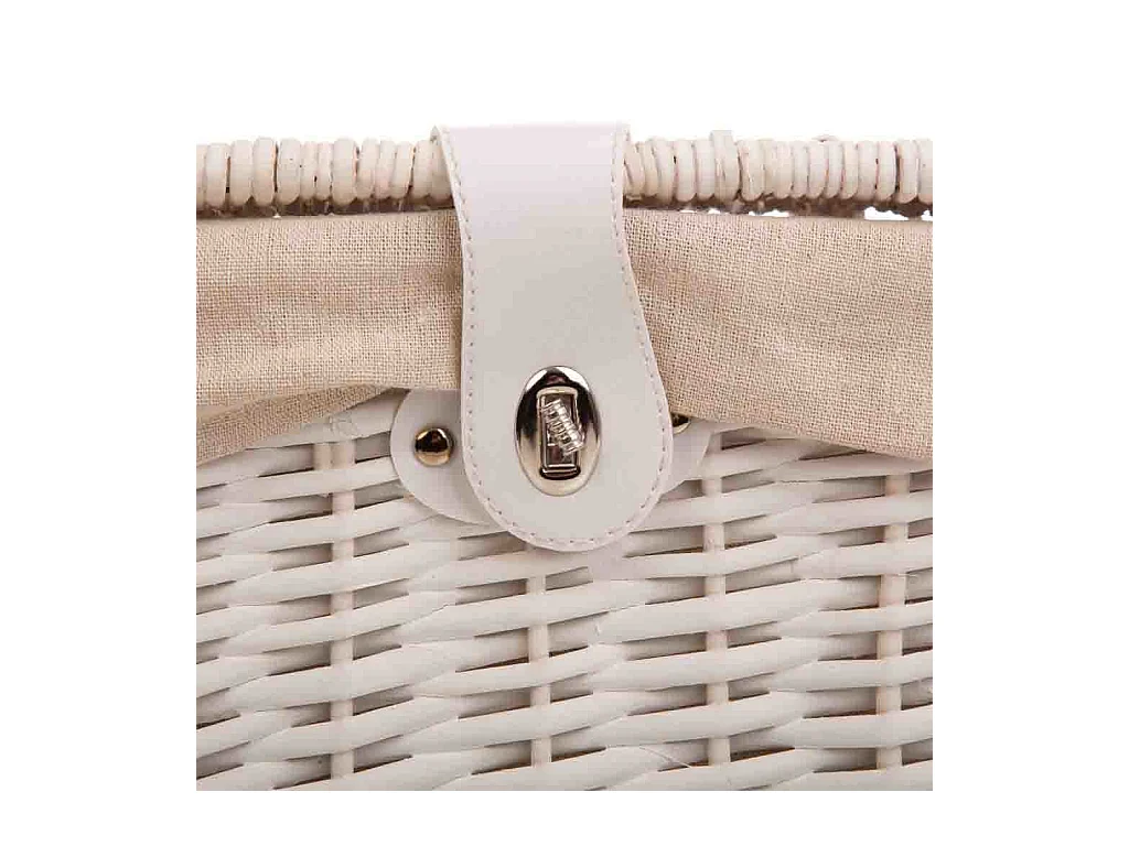 Set 3 baúles de mimbre blancos forrados