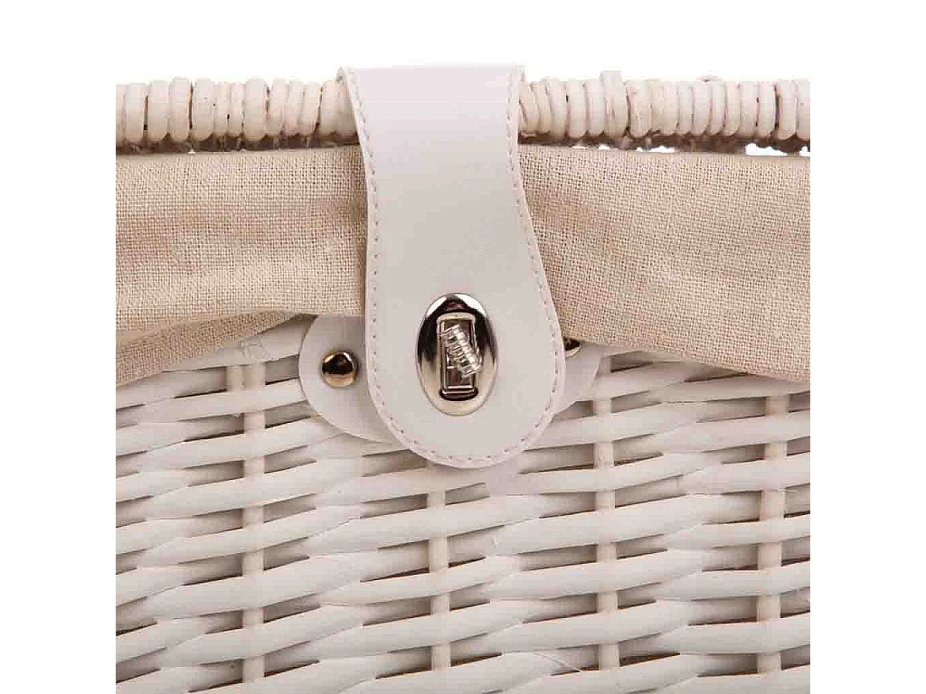 Set aus 3 gefütterten weißen Weidenkörben