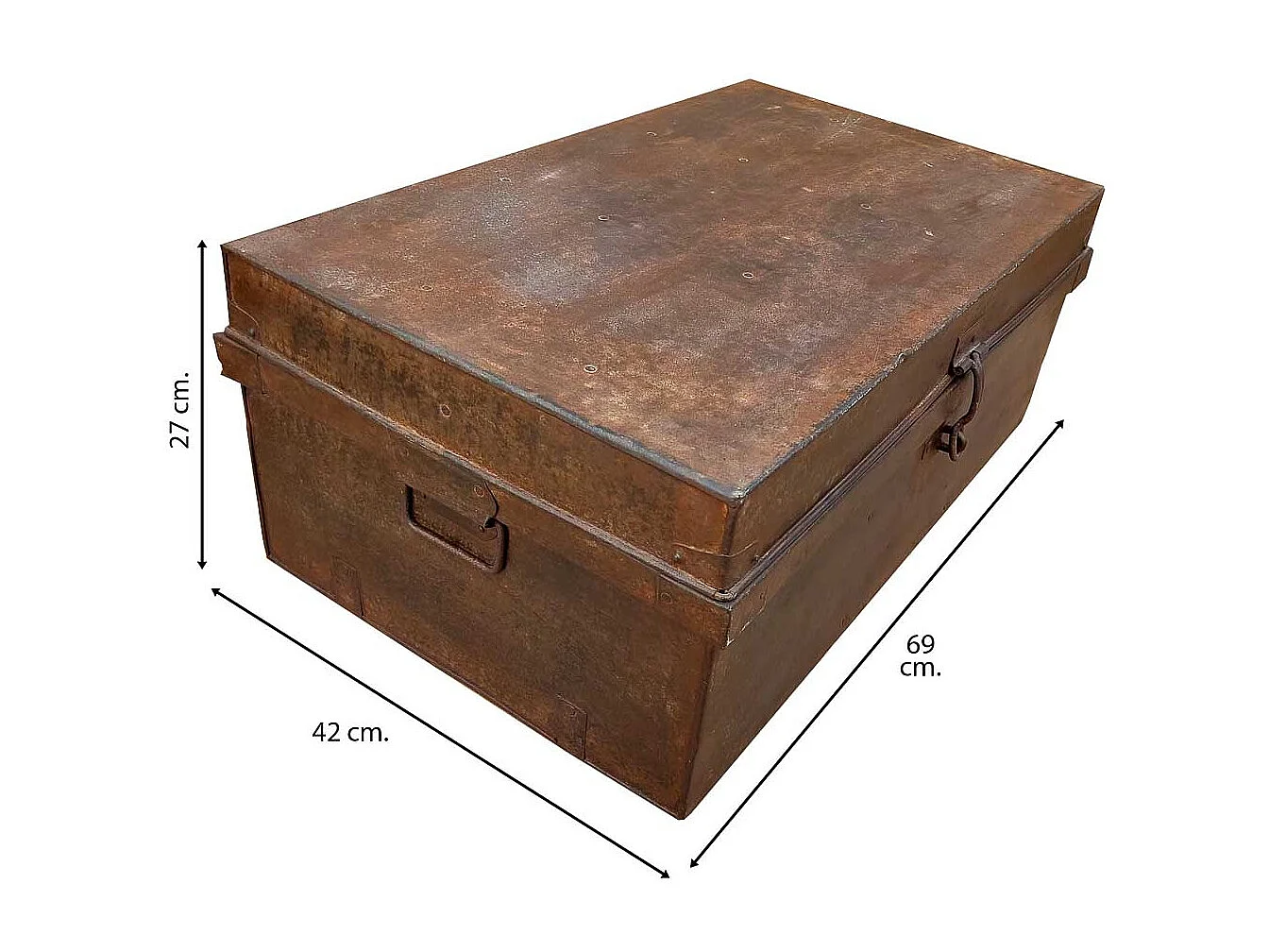 Valise en métal marron 69x42x27h