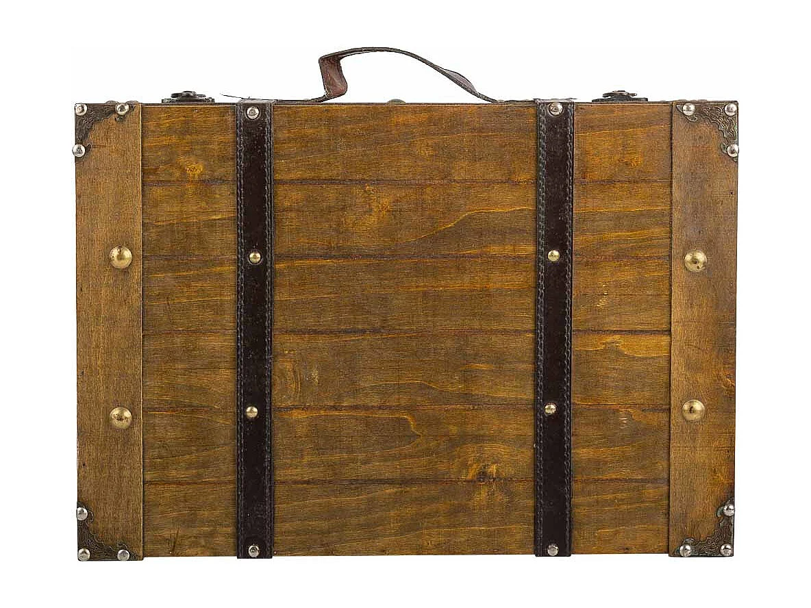 Conjunto de 2 malas de madeira castanhas