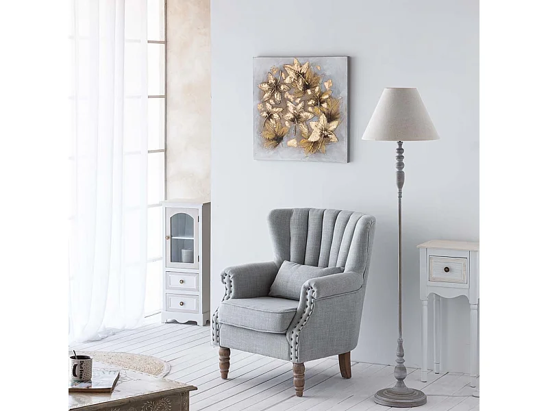 Lampada da terra in metallo grigio 38x38x154h