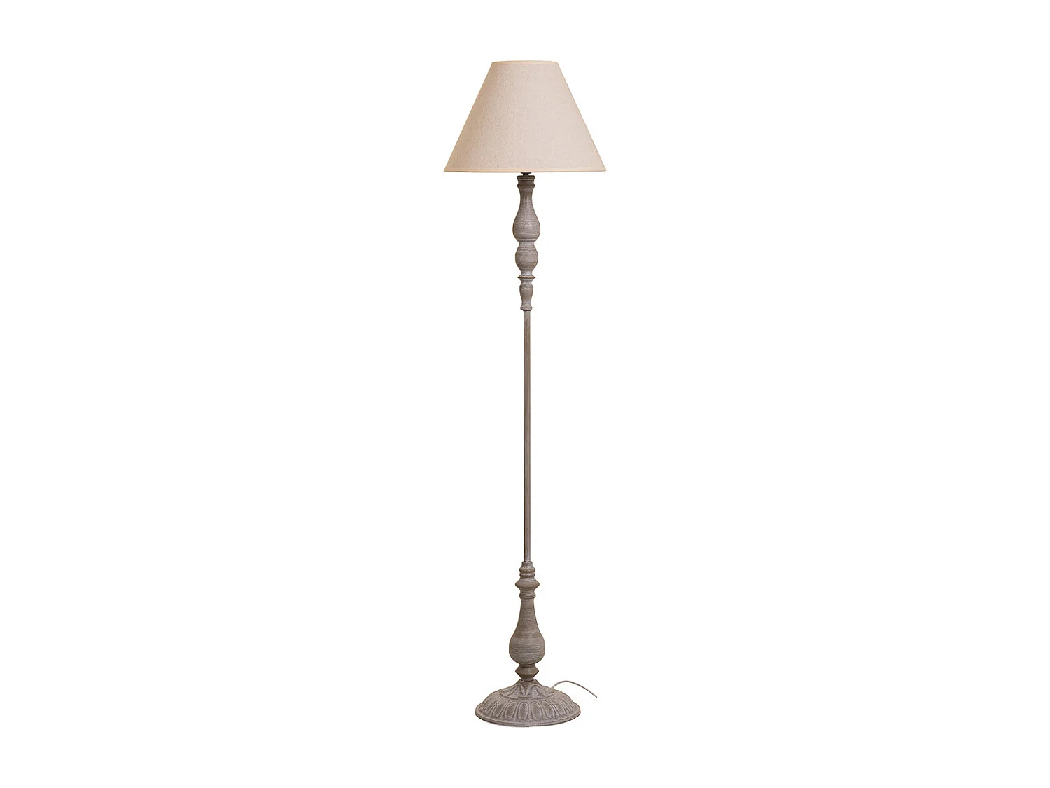 Lampe de pied en métal gris 38x38x155h