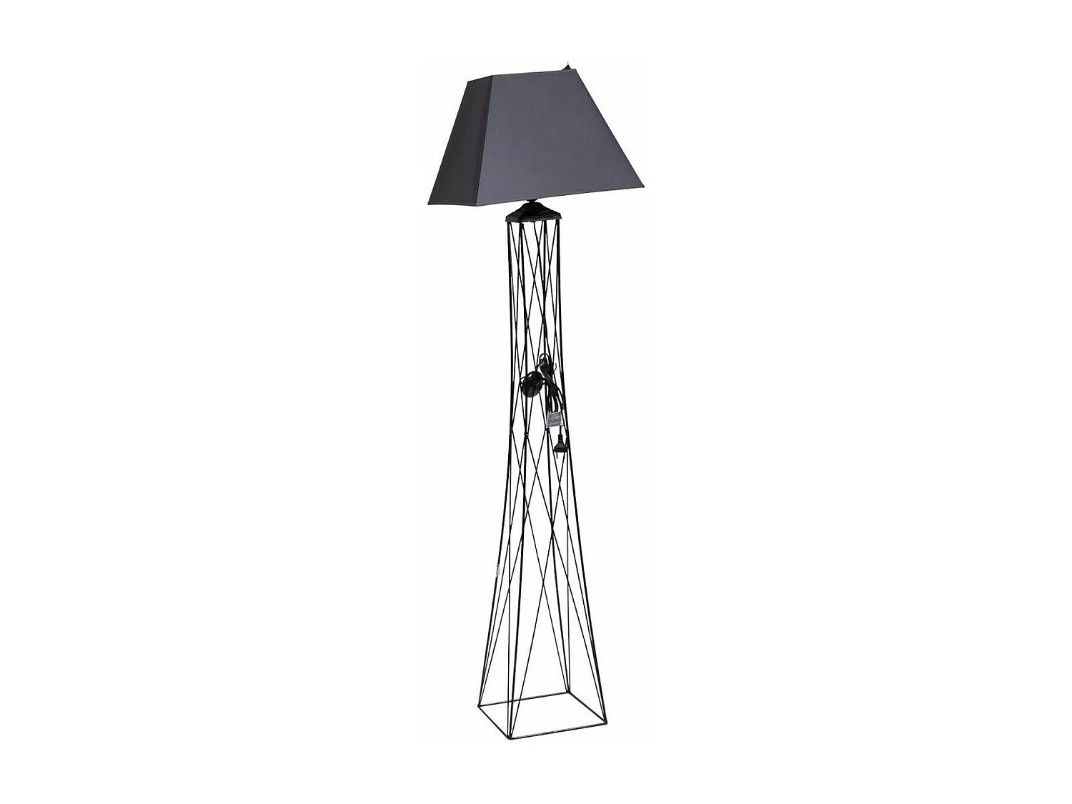 Lampada da terra nera 42x42x160h
