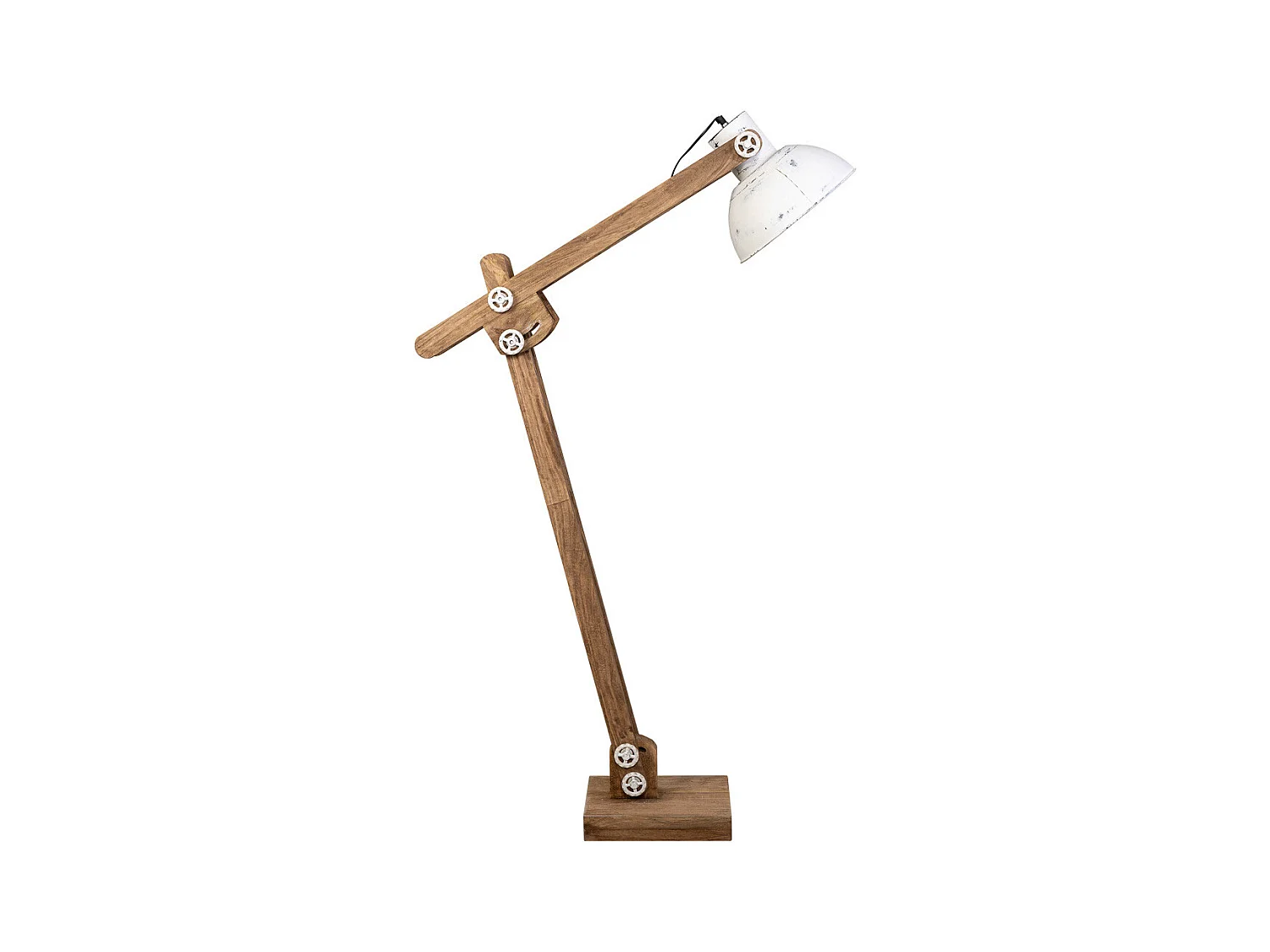 Weiße Stehlampe aus Holz und Metall, 26x70x125h cm