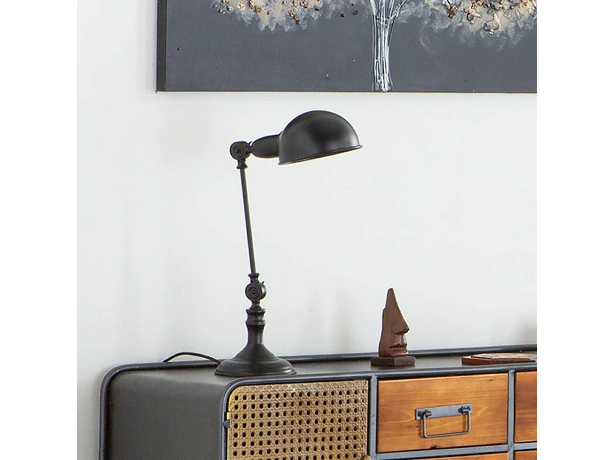 Candeeiro de mesa em metal preto 23x15x50