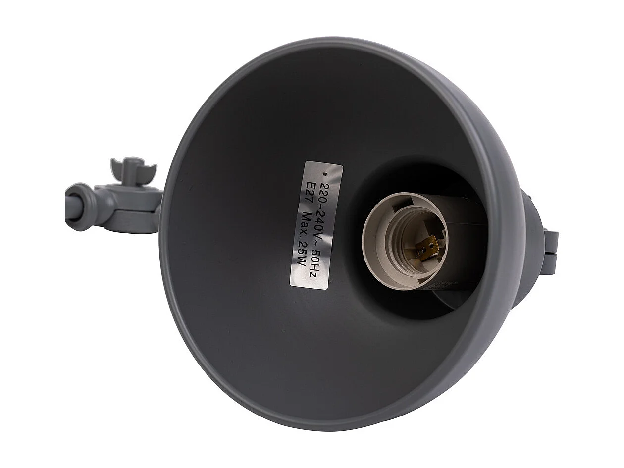 Graue Metalltischlampe 22x14x45h cm