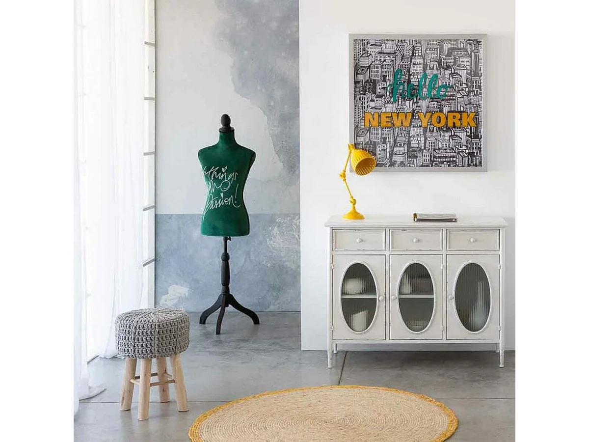 Lampada da tavolo in metallo giallo 25x13x43h