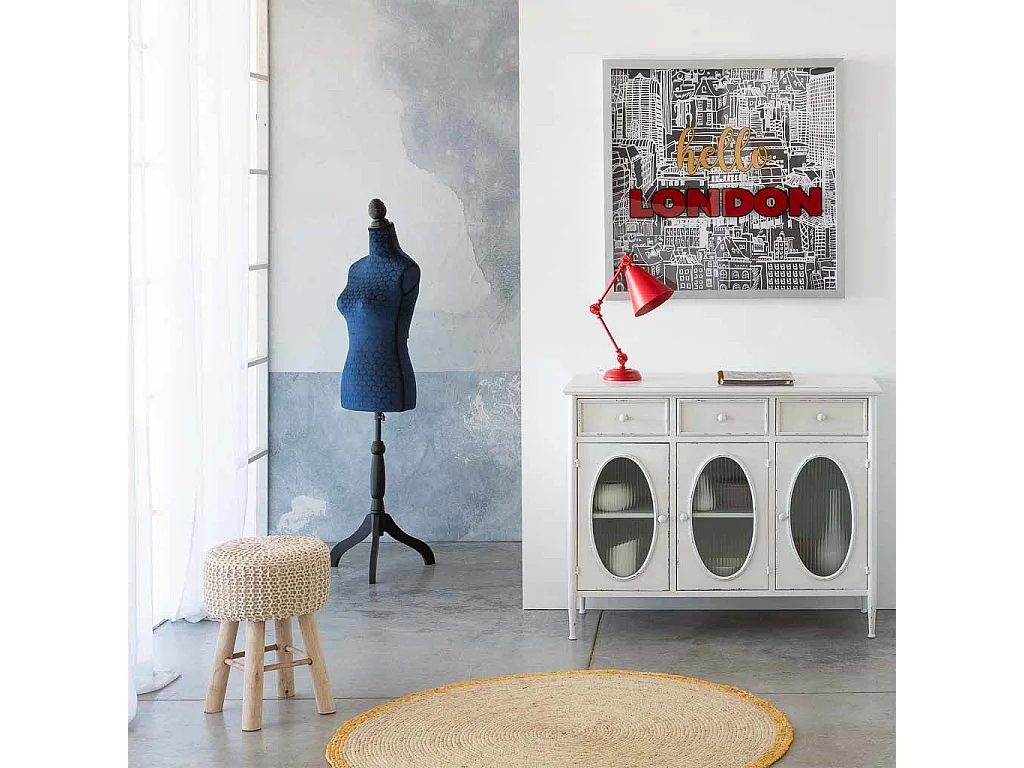 Lampada da tavolo in metallo rosso 24x15x45h