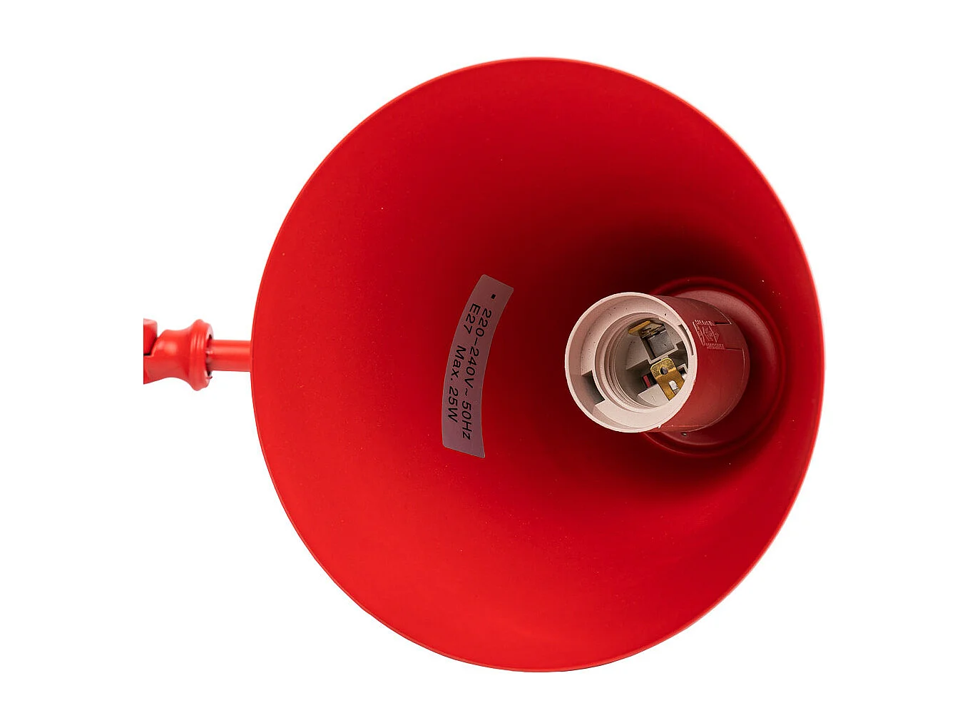 Lampada da tavolo in metallo rosso 24x15x45h