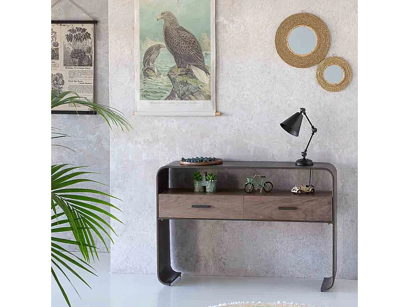 Lampada da tavolo in metallo nero 24x15x45h