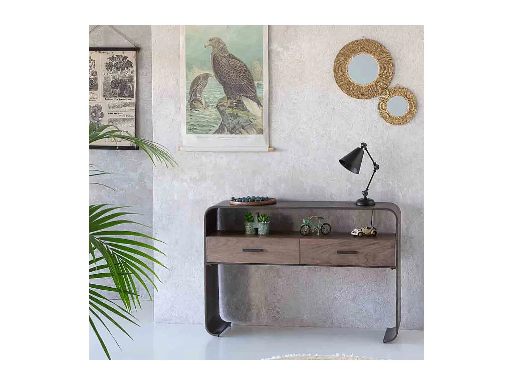 Lampe de bureau en métal noire 24x15x45h