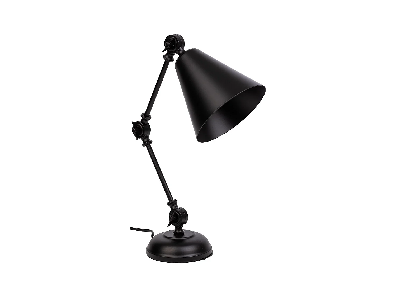 Tischlampe aus schwarzem Metall, 24x15x45h cm